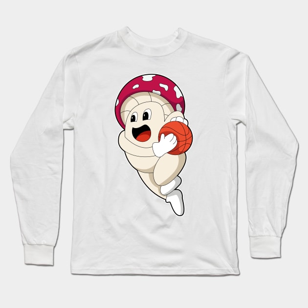 Mushroom at Basketball Sports Long Sleeve T-Shirt by Markus Schnabel